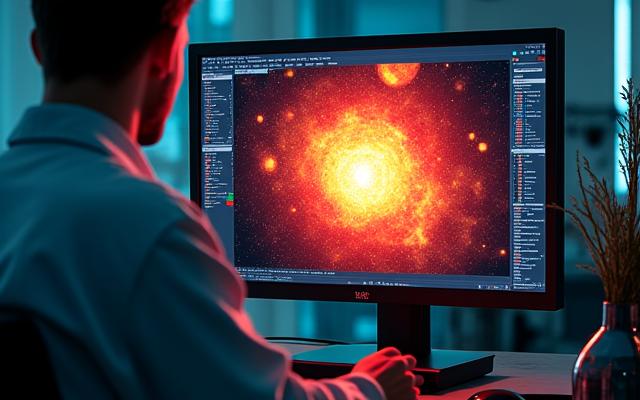 초신성 폭발을 나타내는 컴퓨터 시뮬레이션.